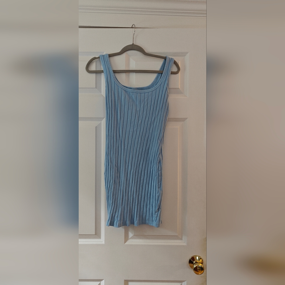 SHEIN Light Blue Ribbed Sleeveless Top